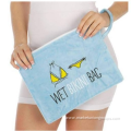 Customized Wet Bikini woman swimwear storage bag with waterproof lining